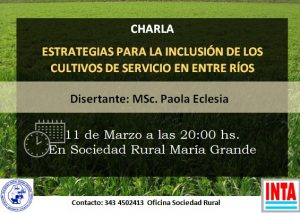 Charla: Estrategias para la Inclusión de los Cultivos de Servicios en Entre Ríos