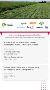 Cultivos de servicios en el Centro de Buenos Aires: la hora del secado