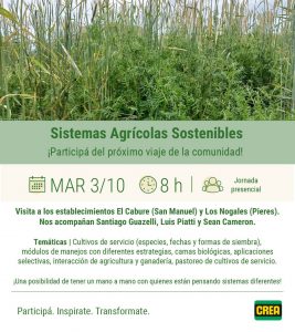Viaje - Sistemas Agrícolas Sostenibles @ Establecimientos El Cabure (San Manuel) y Los Nogales (Pieres)
