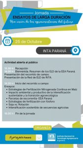 Jornada Una visión de los agroecosistemas del futuro  Ensayos de Larga Duración del INTA Paraná @ INTA Paraná